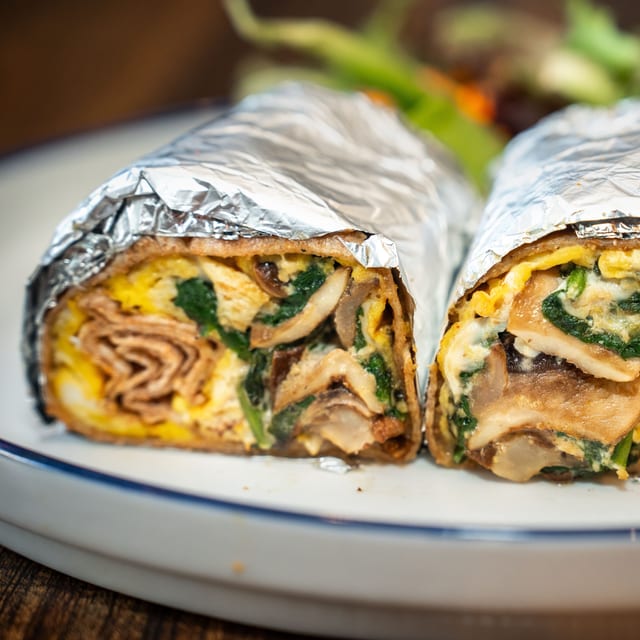 W#3. Spinach Mushroom, Feta, Egg.